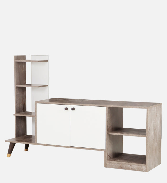 Genie Tv Unit In Marble & White Colour