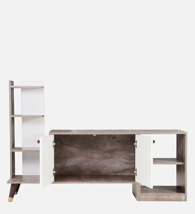 Genie Tv Unit In Marble & White Colour