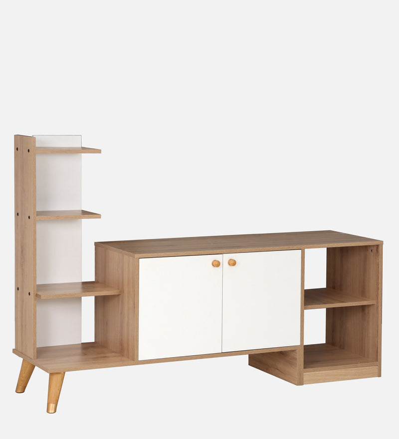 Gin Tv Unit In Oak & White Colour