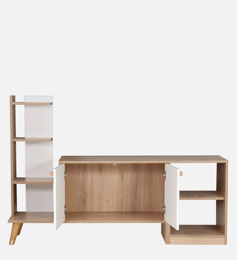 Gin Tv Unit In Oak & White Colour