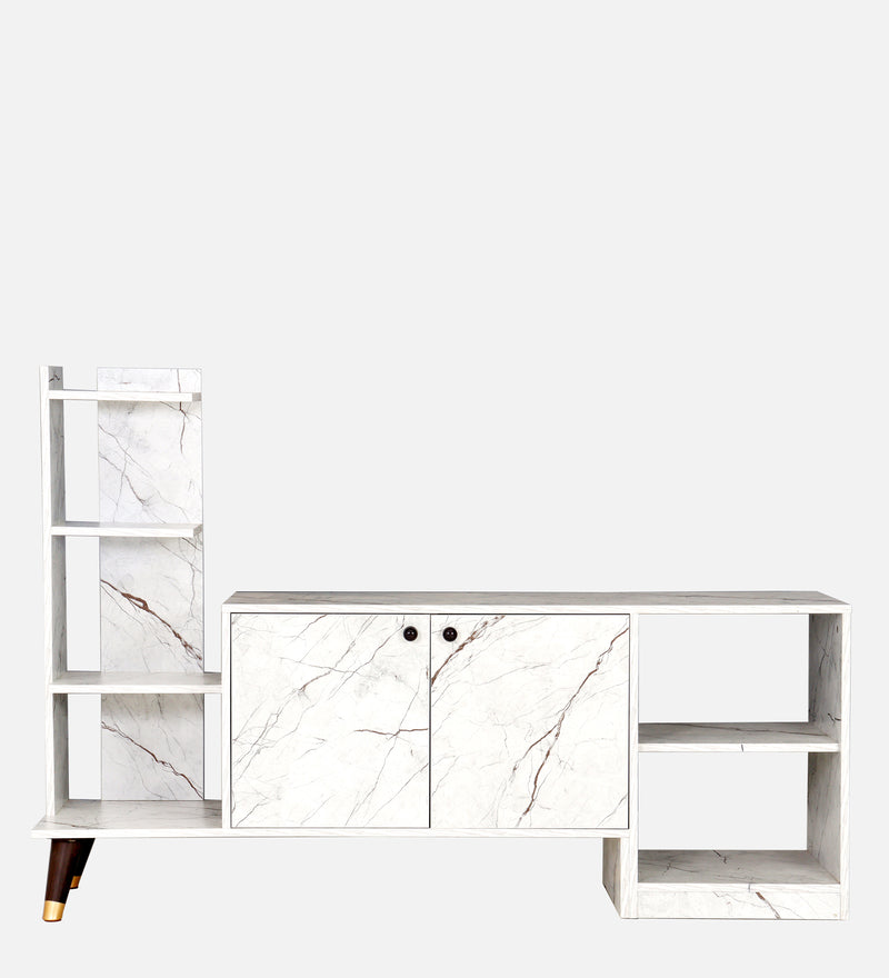 Genie Tv Unit In White Stone & Slate Grey Colour