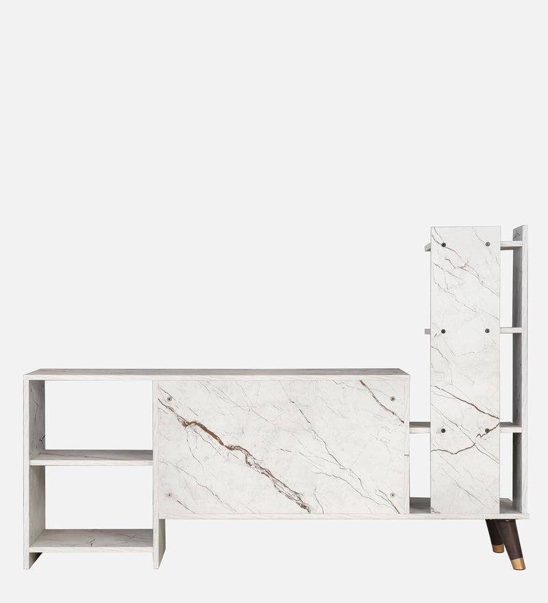 Genie Tv Unit In White Stone & Slate Grey Colour