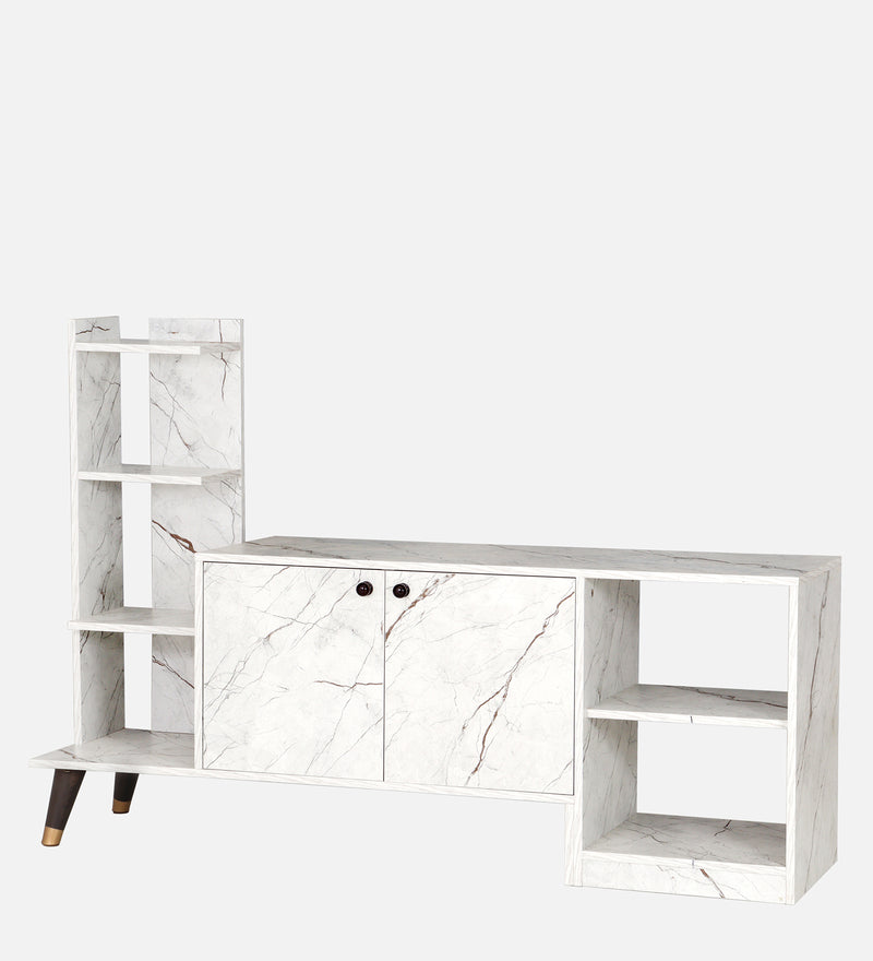 Genie Tv Unit In White Stone & Slate Grey Colour