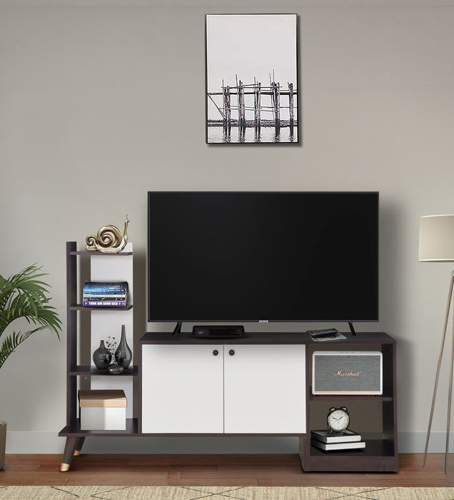 Genius Tv Unit In Walnut & White Colour