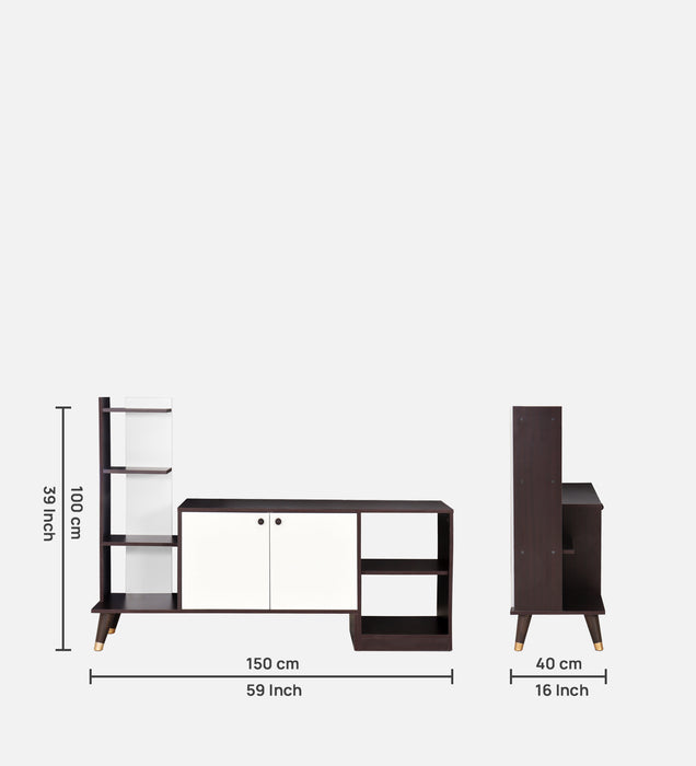 Genius Tv Unit In Walnut & White Colour