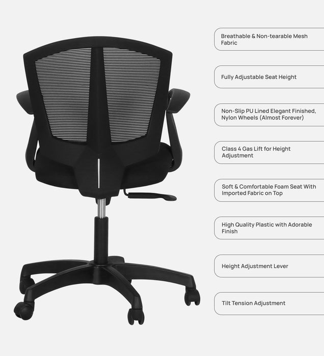 Grace Medium Back office chair In Black Colour