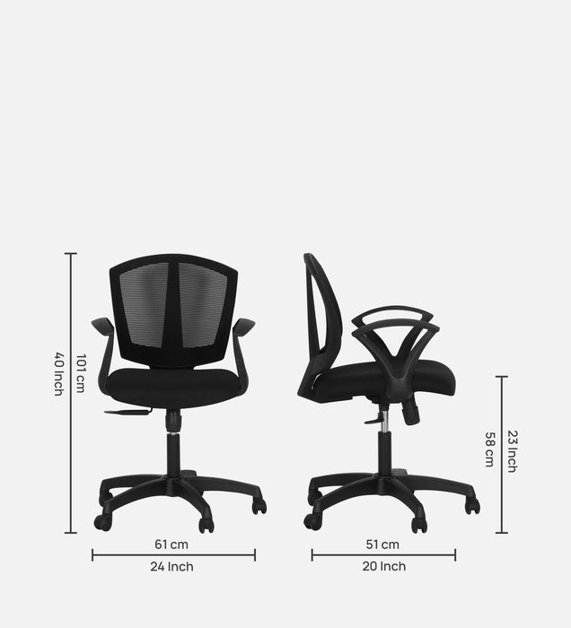 Grace Medium Back office chair In Black Colour