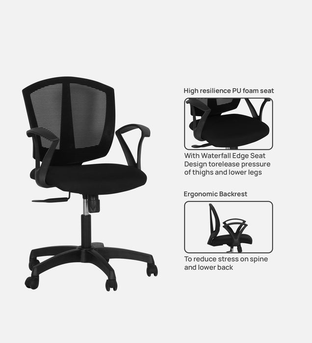 Grace Medium Back office chair In Black Colour