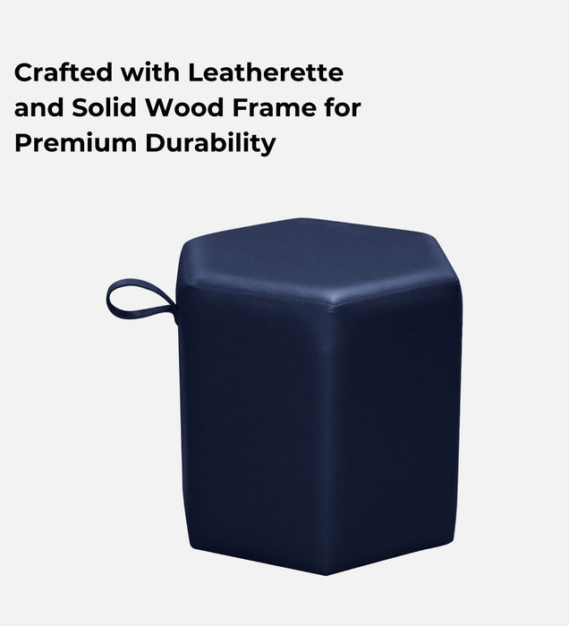 Hurricane Velvet Pouffe In Celestial Blue Colour