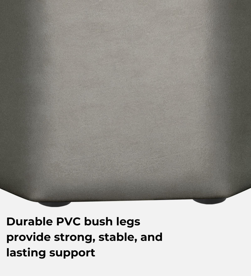 Hurricane Leatherette Pouffe In Ivory Tusk PU Colour