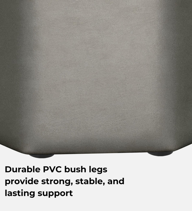 Hurricane Leatherette Pouffe In Ivory Tusk PU Colour