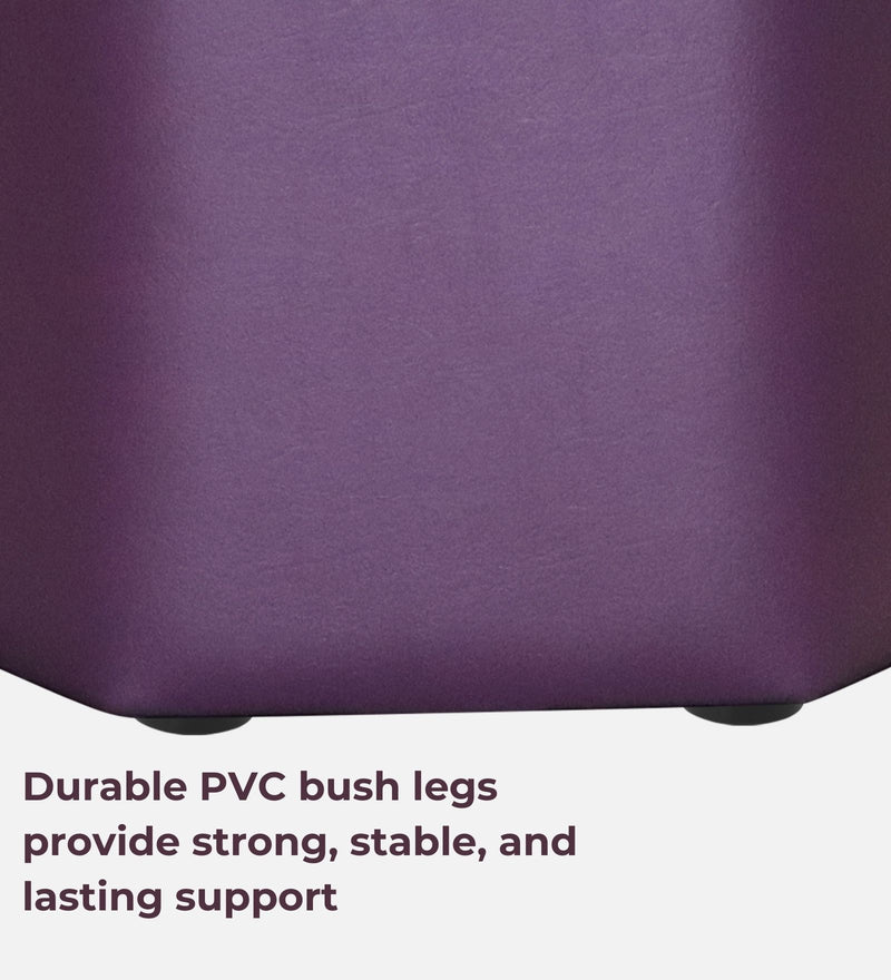Hurricane Leatherette Pouffe In Sunset Purple PU Colour