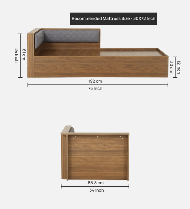 Ibaco upholstery headboard Single Bed with Storage