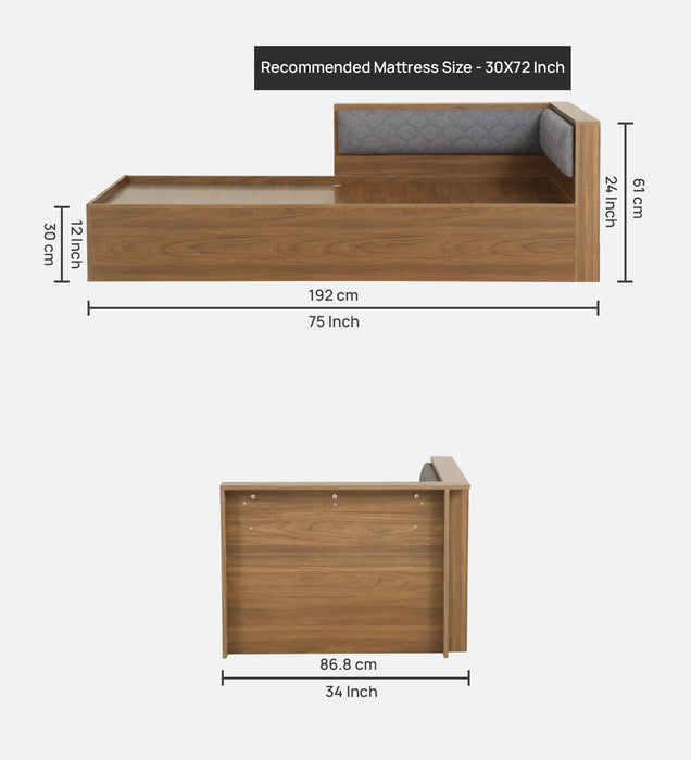 Ibaco upholstery headboard Single Bed with Storage