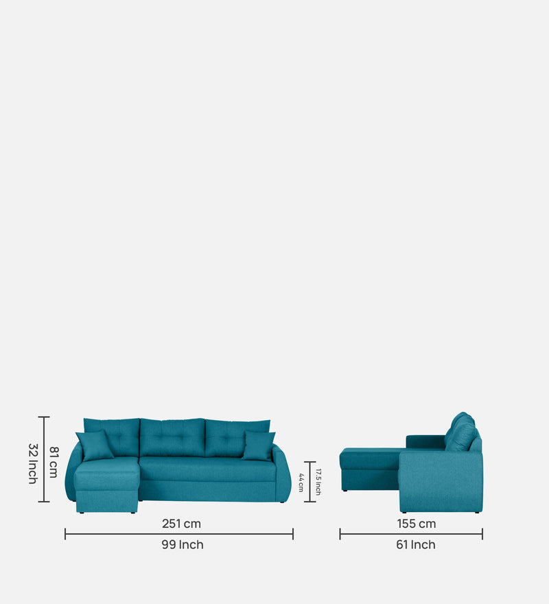 Indigo Fabric 6 Seater Sectional Sofa