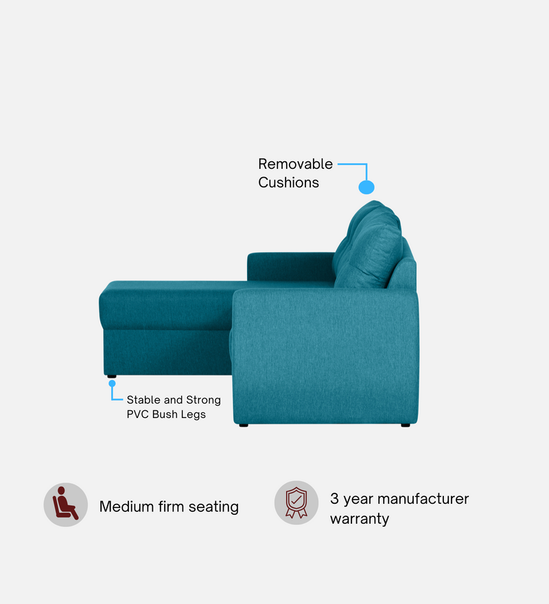 Indigo Fabric 6 Seater Sectional Sofa