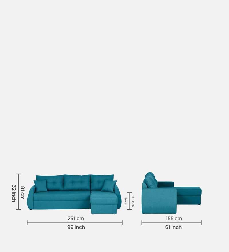 Indigo Fabric 6 Seater Sectional Sofa