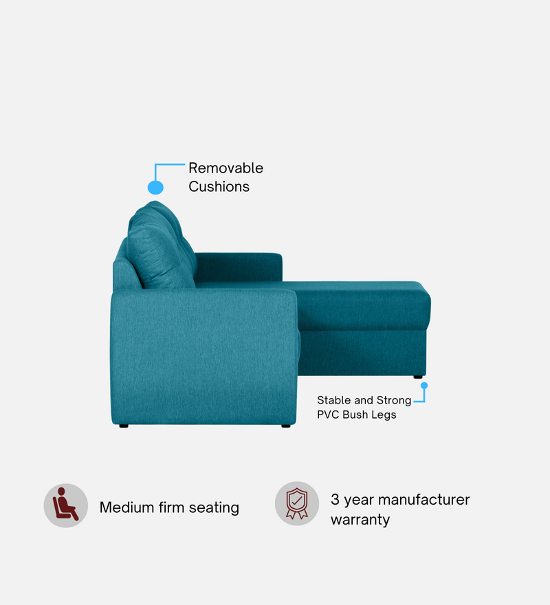 Indigo Fabric 6 Seater Sectional Sofa