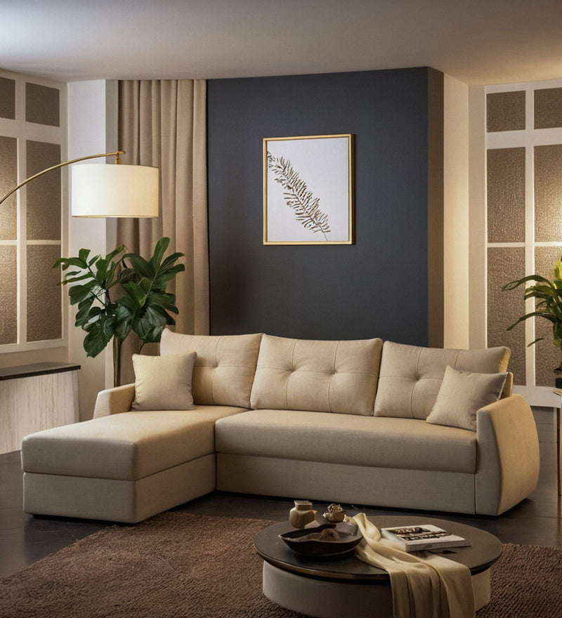 Indigo Fabric 6 Seater Sectional Sofa