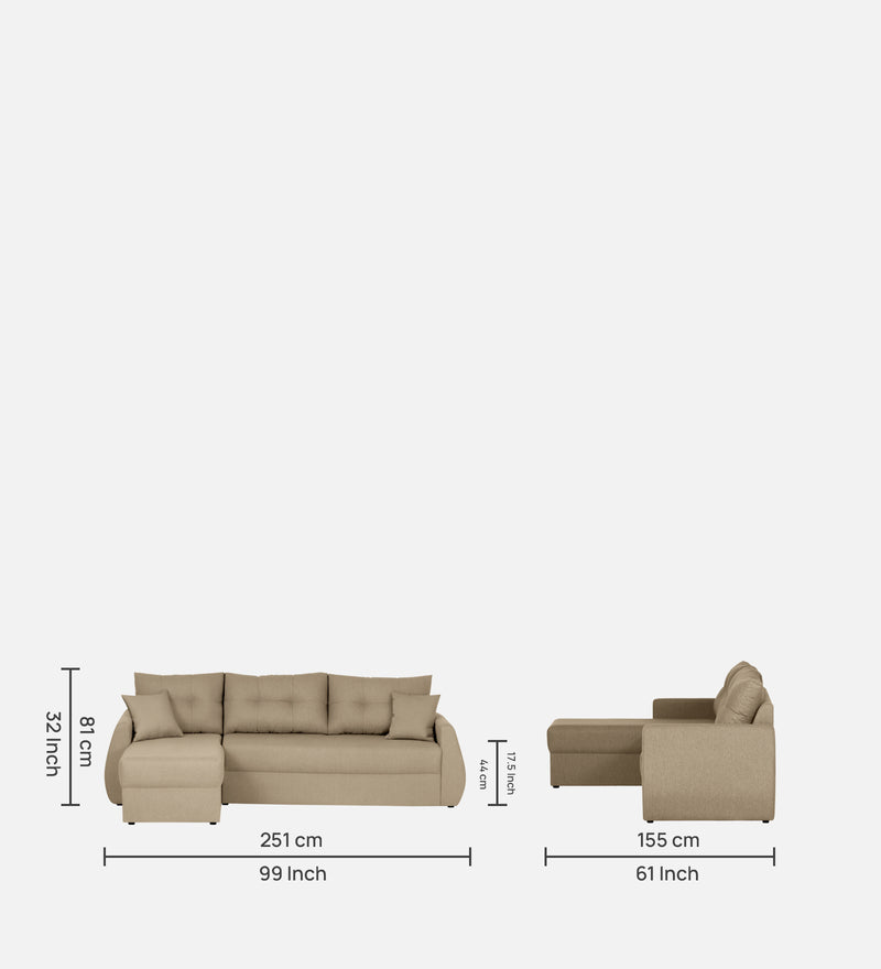 Indigo Fabric 6 Seater Sectional Sofa