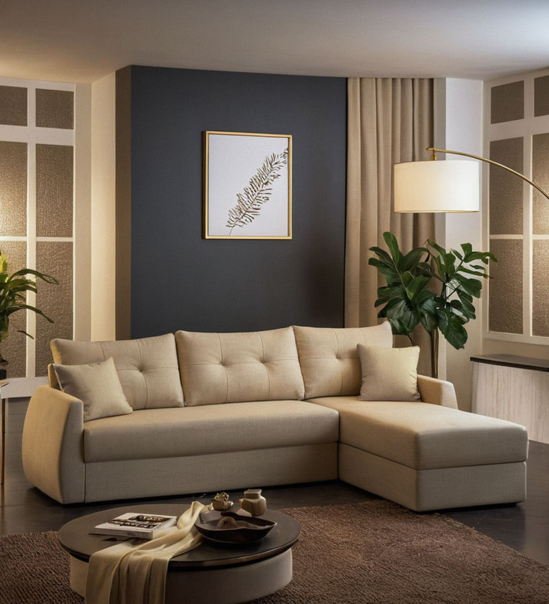 Indigo Fabric 6 Seater Sectional Sofa