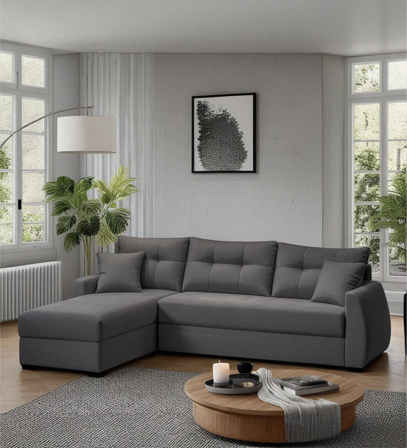 Indigo Fabric 6 Seater Sectional Sofa