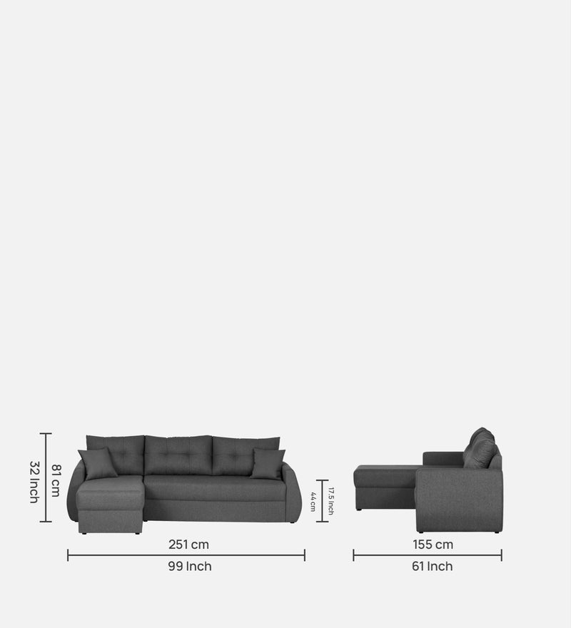 Indigo Fabric 6 Seater Sectional Sofa