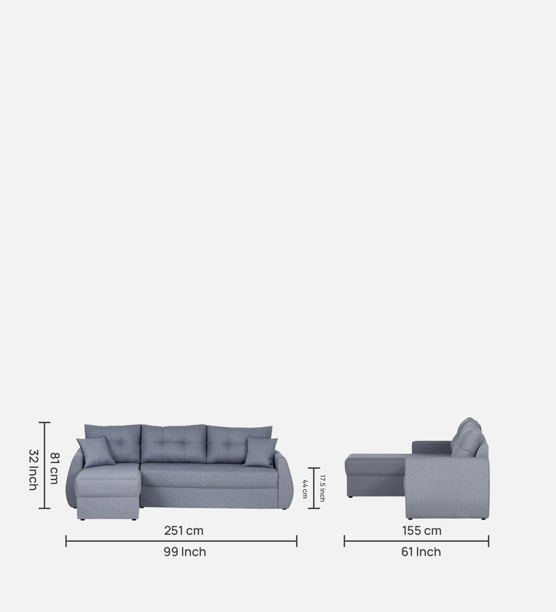 Indigo Fabric 6 Seater Sectional Sofa