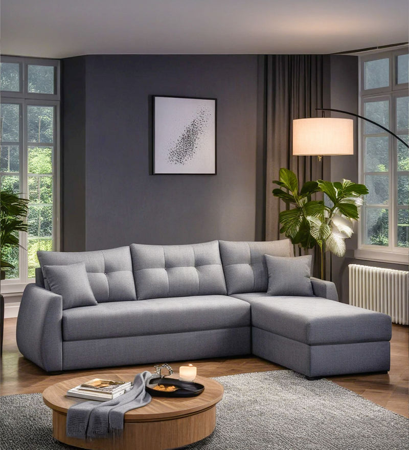 Indigo Fabric 6 Seater Sectional Sofa
