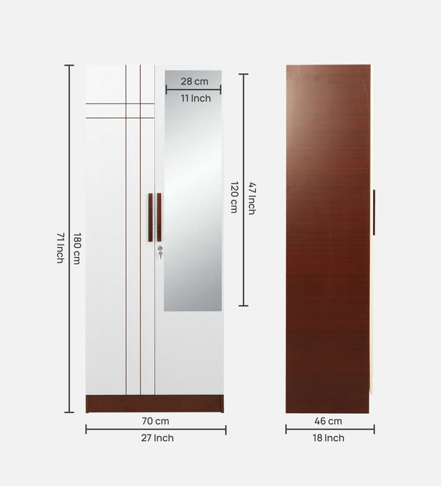 Jaguar Engineered wood Wardrobes in Sapele & White Colour