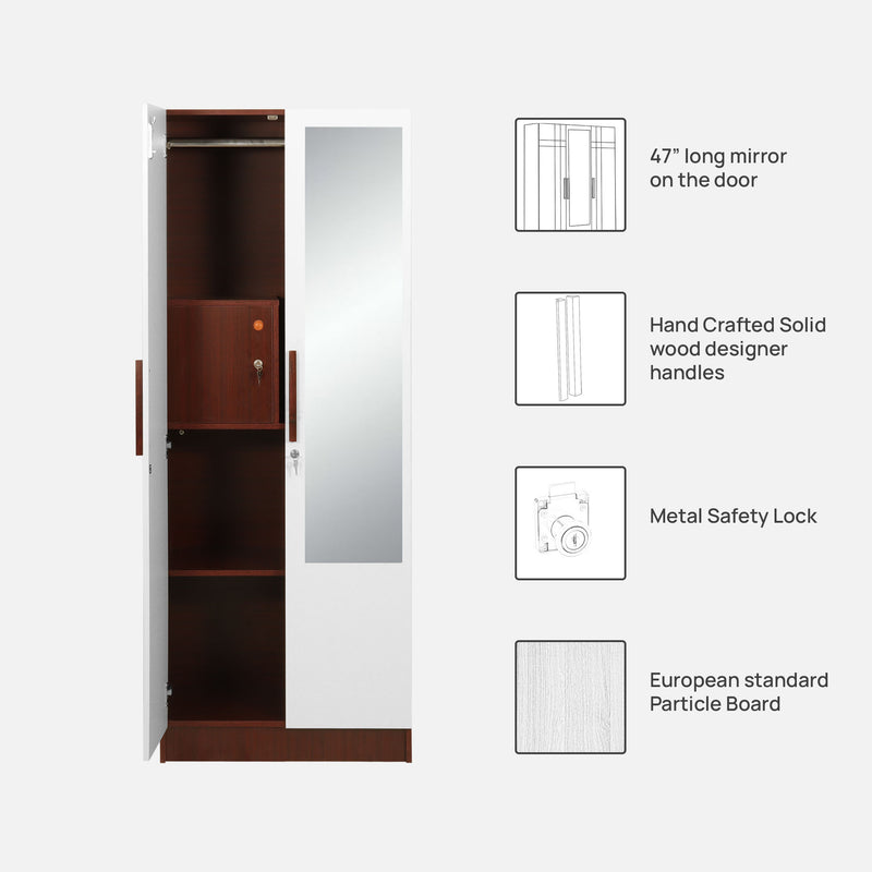 Elevate Your Home with the Trevi Jaguar Wardrobe in Sapele & White Colour
