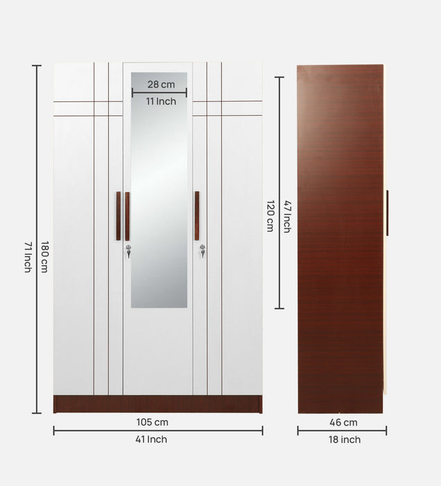 Jaguar Engineered wood Wardrobes in Sapele & White Colour