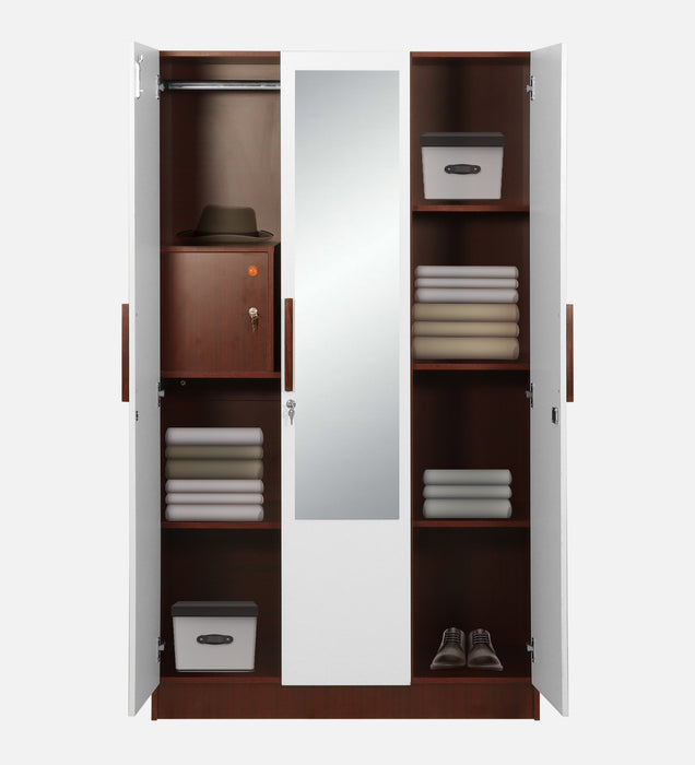 Jaguar Engineered wood Wardrobes in Sapele & White Colour