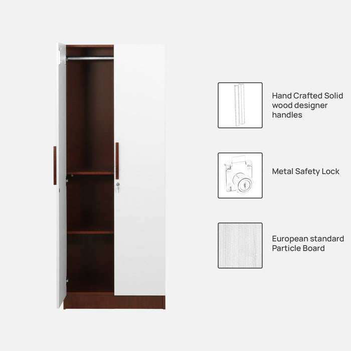 Jaguar Engineered wood Wardrobes in Sapele & White Colour