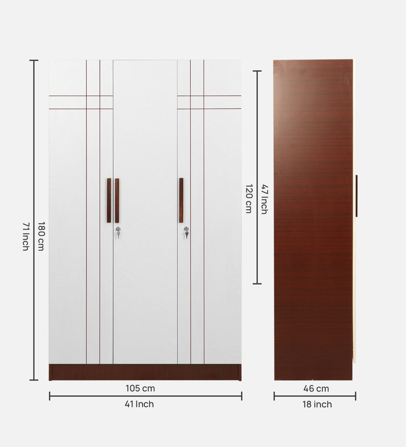 Elevate Your Home with the Trevi Jaguar Wardrobe in Sapele & White Colour