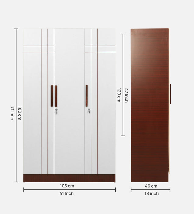 Jaguar Engineered wood Wardrobes in Sapele & White Colour