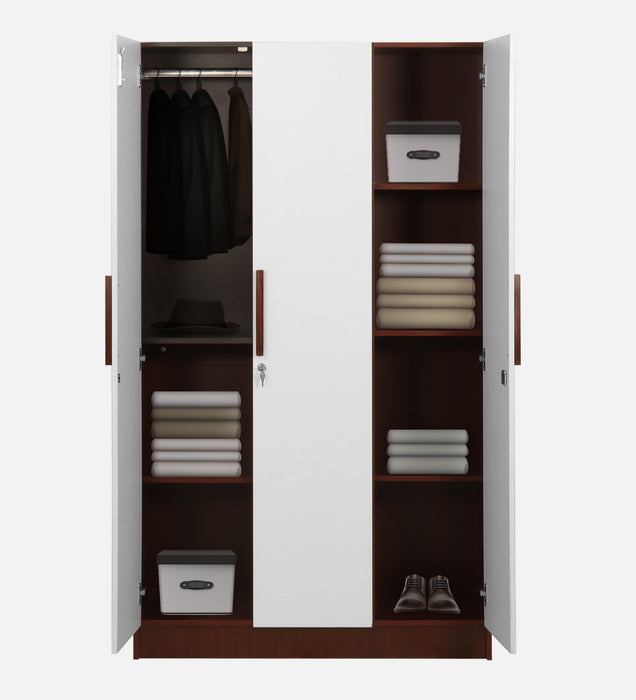 Jaguar Engineered wood Wardrobes in Sapele & White Colour