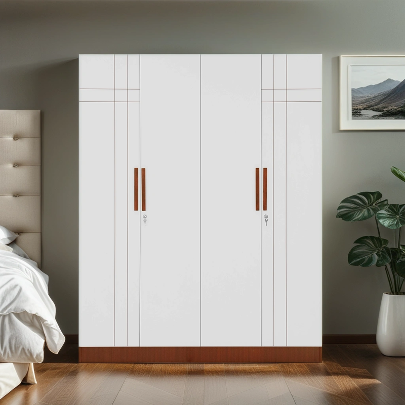 Elevate Your Home with the Trevi Jaguar Wardrobe - Sapele & White