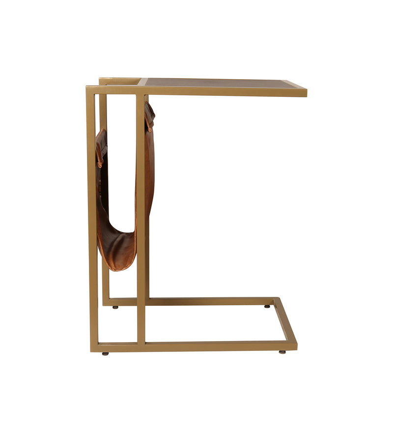 Jude Metal Portable Laptop Table in Brown Colour