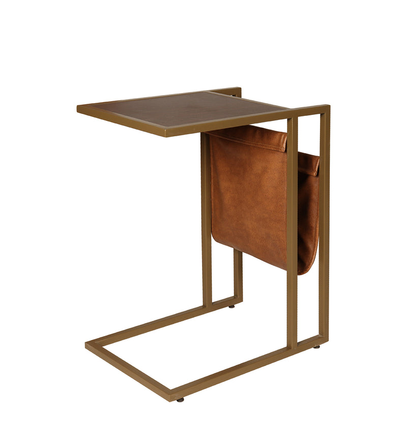 Jude Metal Portable Laptop Table in Brown Colour