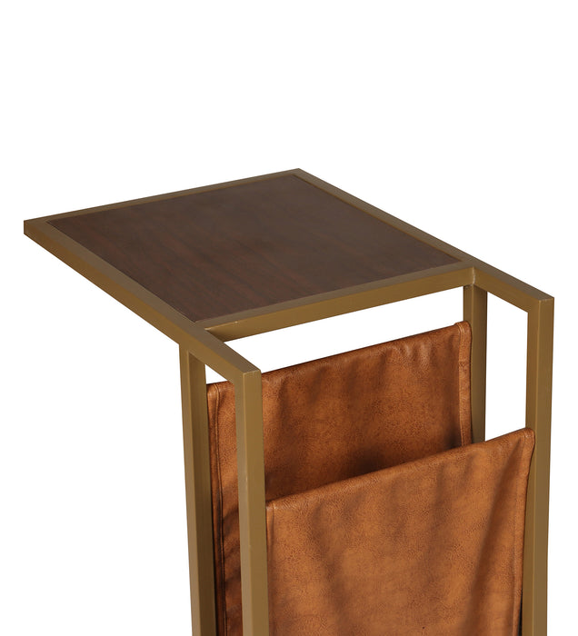 Jude Metal Portable Laptop Table in Brown Colour