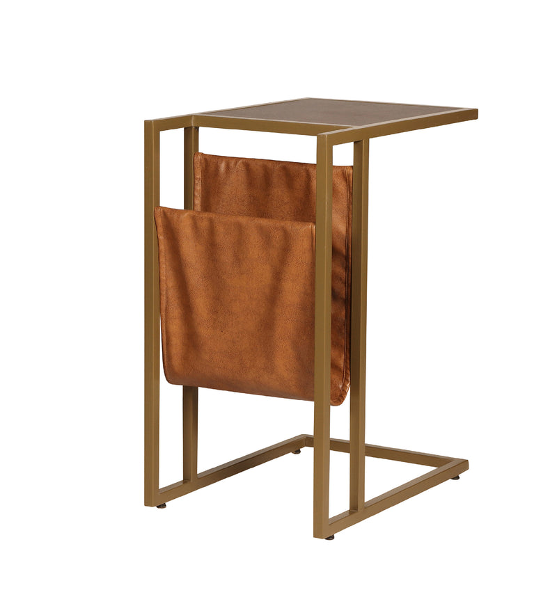 Jude Metal Portable Laptop Table in Brown Colour