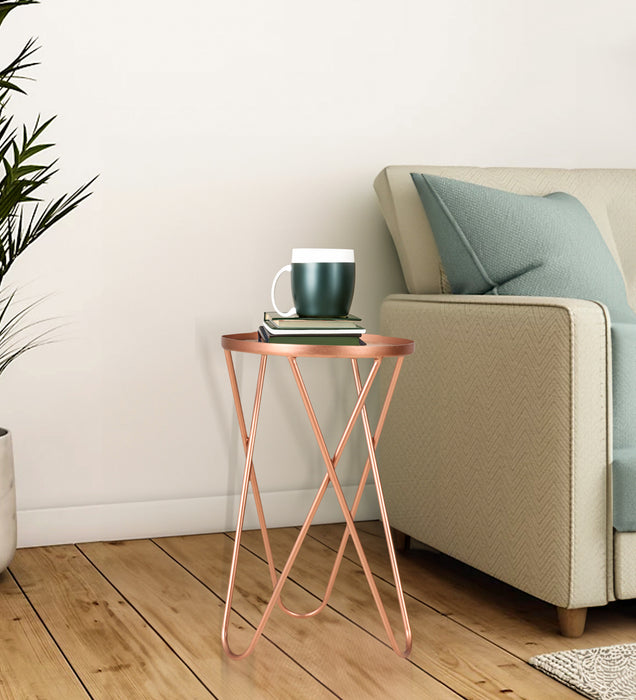 Kelso Iron Side Table In Coper Colour