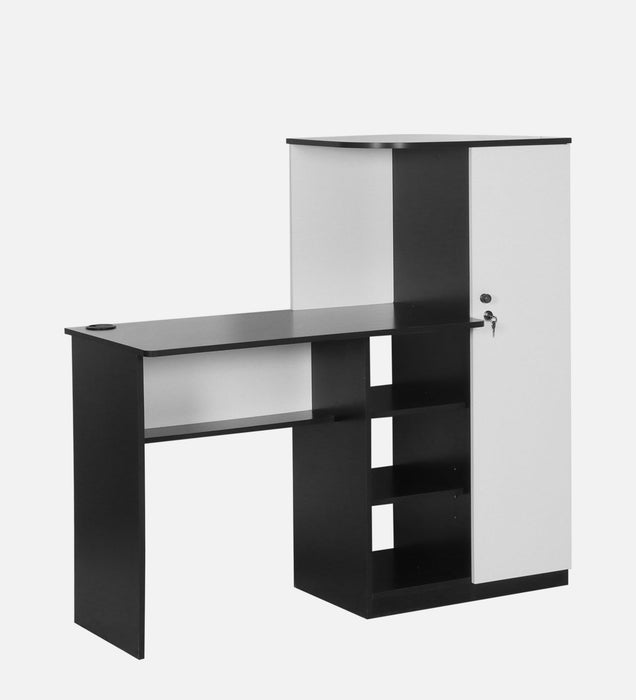 Krystal Engineered Wood Study Table In Black Wenge & White Colour