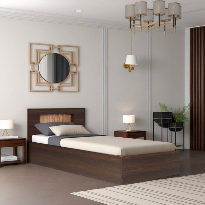 Kyoto Single Bed Without Storage In Dark Maple Colour