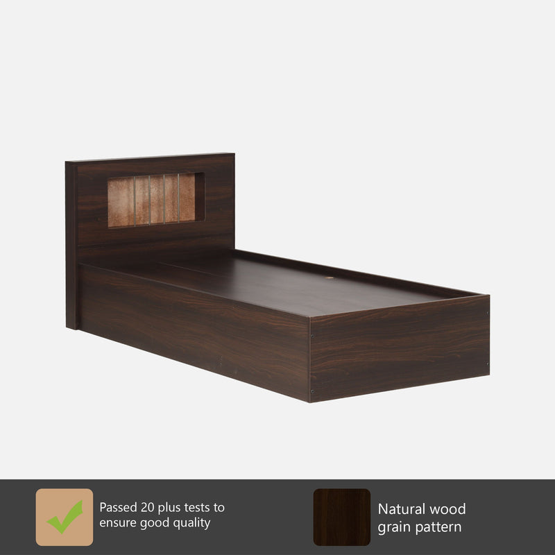 Kyoto Single Bed Without Storage In Dark Maple Colour