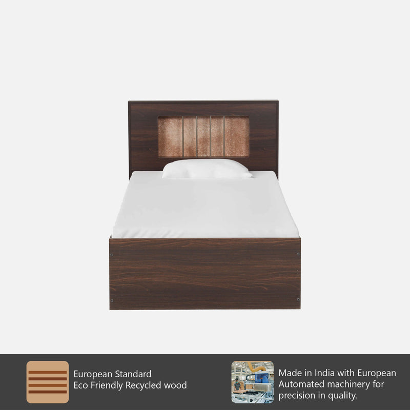 Kyoto Single Bed Without Storage In Dark Maple Colour