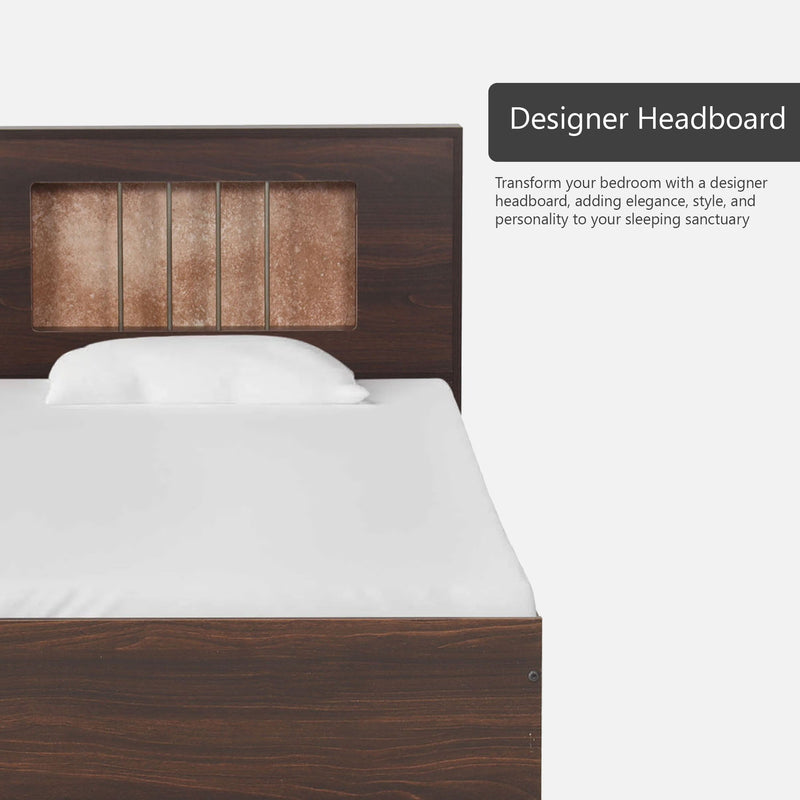 Kyoto Single Bed Without Storage In Dark Maple Colour