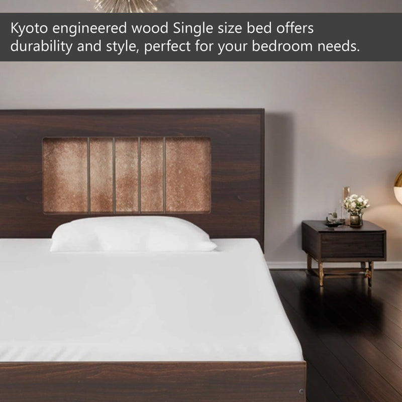Kyoto Single Bed Without Storage In Dark Maple Colour