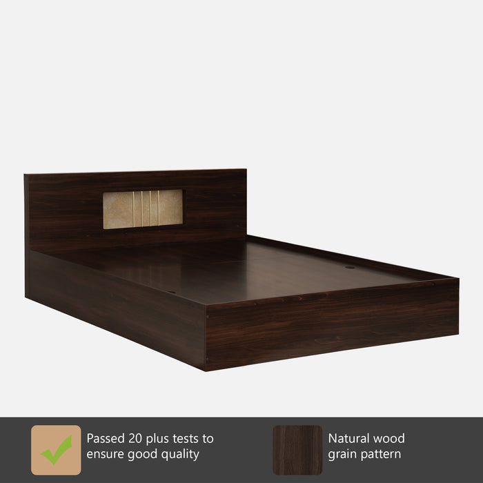 KYOTO King Size Bed With Storage In Dark Maple Colour